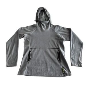 Melanzana Leadville CO Microgrid Hoodie Pullover Fleece Lt Gray Women's Small‎